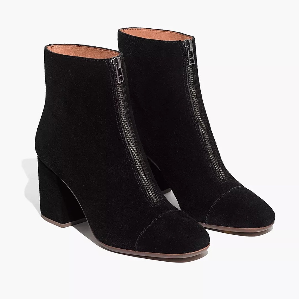 Madewell Amalia Suede Zip Front Booties